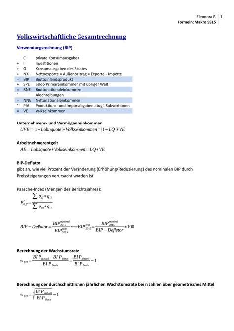 Makro Formelsammlung Mit Grafiken Formeln Makro SS