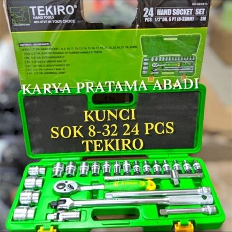 Jual Kunci Sok Set 24 Pcs Box Plastik Tekiro 8 32 Mm Socket Set 24pcs