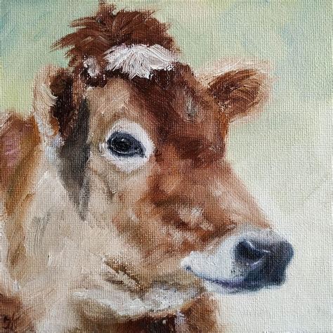 Cow Oil Painting Painting By Iryna Khort Fine Art America