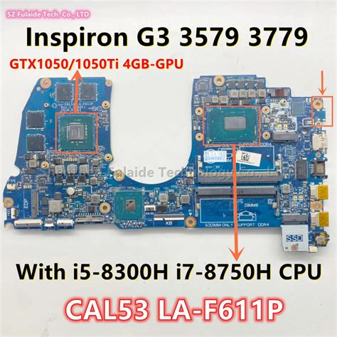 Placa mãe portátil para Dell Inspiron G3 3579 3779 Laptop i5 8300H