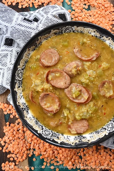 Cajun Lentil Soup With Andouille Sausage