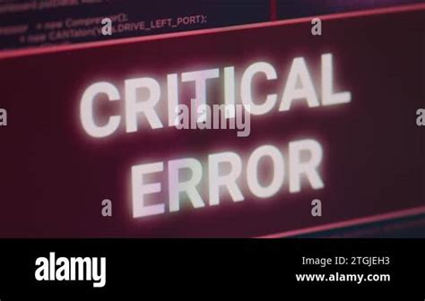 Critical Error Message Flashing On Screen With Hacking Alert System