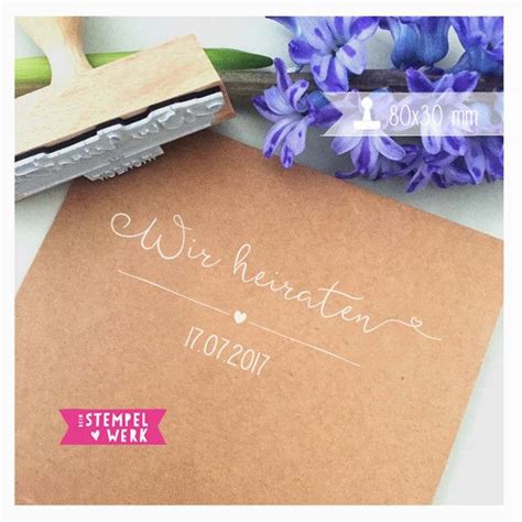 Namen Monogramme Stempel Hochzeit Wir Heiraten 80x30mm Ein