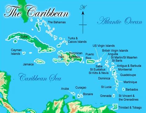 Map Of Caribbean Islands Barbados