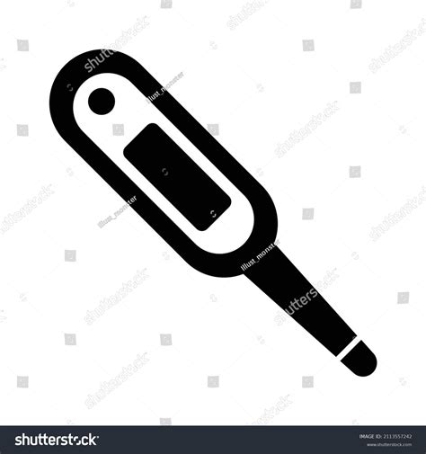 Thermometer Silhouette Icon Tool Measuring Body Stock Vector Royalty