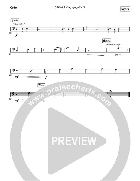 O What A King Cello Sheet Music PDF Katy Nichole PraiseCharts