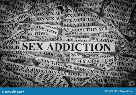 Sex Addiction Torn Pieces Of Paper With The Words Sex Addiction Stock