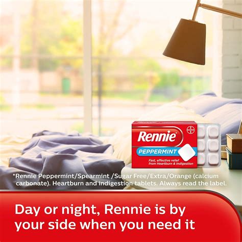 Rennie Peppermint Heartburn Tablets - Fast Relief for Heartburn