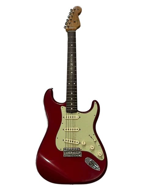 Fender Stratocaster Electric Guitar Red With White Pickguard And Hard Case Made In Mexico Auction