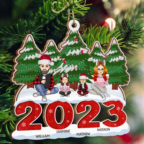 2023 Christmas Gift For Family - Personalized Wooden Cutout Ornament ...