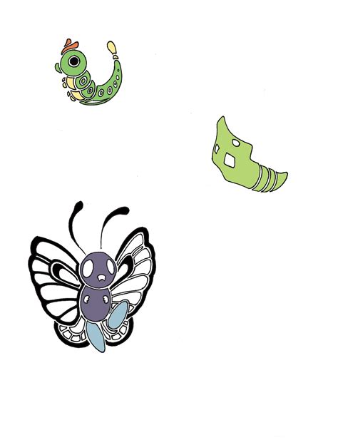 Caterpie Metapod Butterfree By LotusLostInParis On DeviantArt