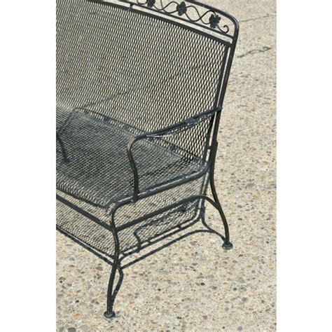 Vintage Mid Century Russell Woodard Wrought Iron Garden Patio Bench Settee Chairish