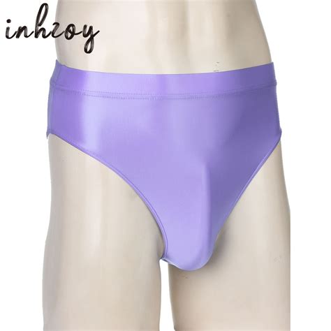 Bragas Brillantes Para Hombre Tanga De Cintura Alta Parte Inferior De