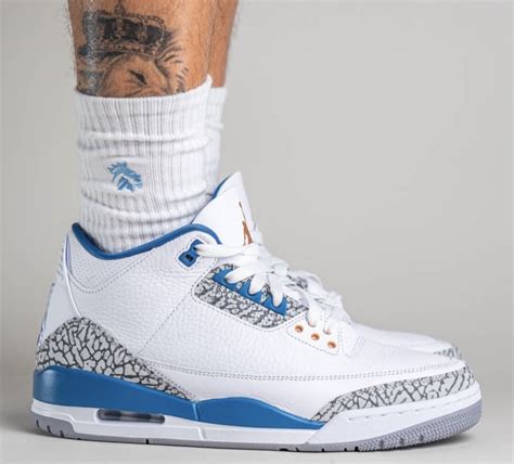 True Blue 3s On Feet