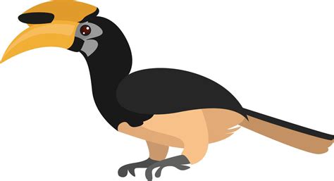 Hornbill bird, illustration, vector on white background 13501717 Vector ...