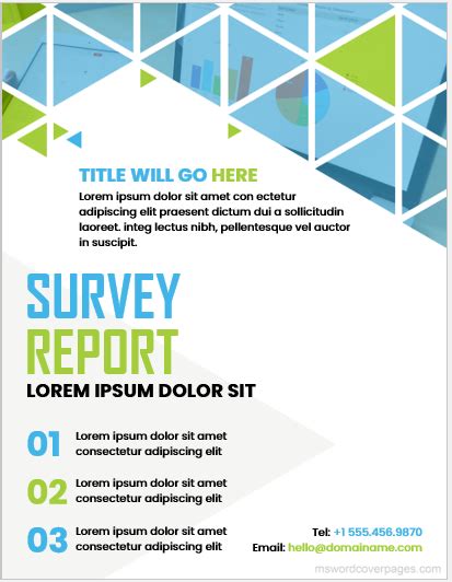 Survey Report Cover Page Templates Download Edit And Print