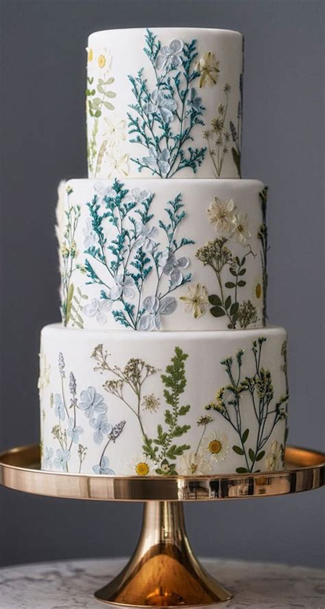 10 Edible Flower Wedding Cakes Pressed Flower Cake Ideas 2021