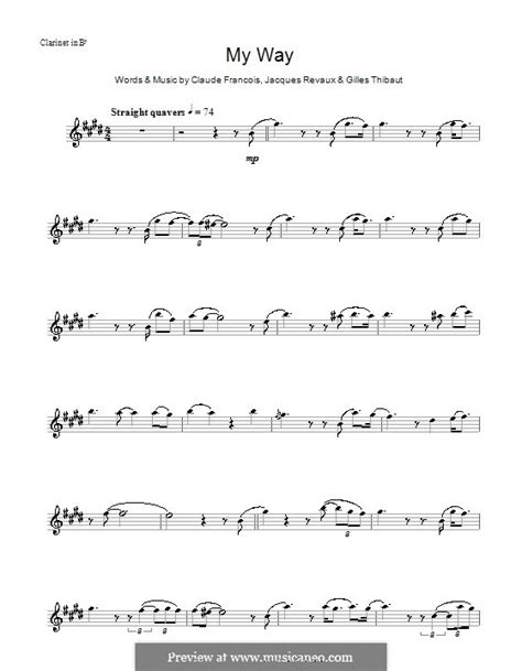 My Way By C Francois J Revaux Sheet Music On Musicaneo