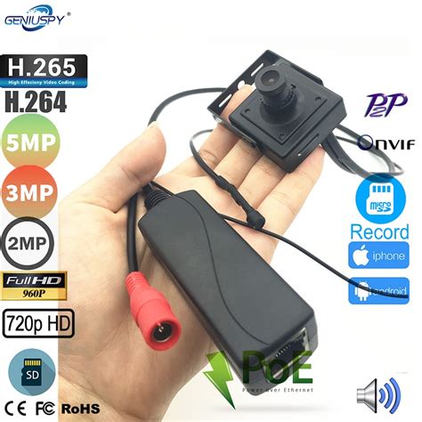 Minicámara IP POE de 1MP 1 3 MP 2MP 3MP 5MP Audio con microcámara