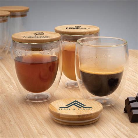 Double Wall Borosilicate Glass With Bamboo Lid 250ml Pellacraft