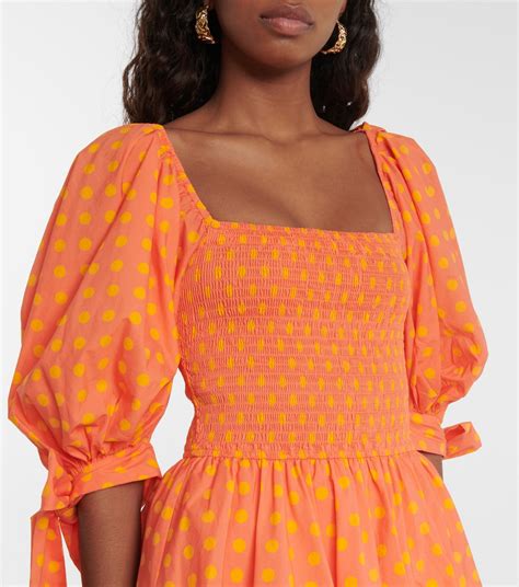 Finley Cotton Blend Minidress In Orange Caroline Constas Mytheresa