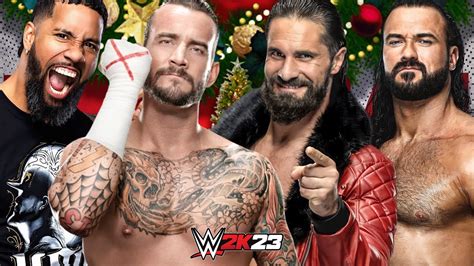 Seth Rollins Vs Cm Punk Vs Drew Mcintyre Vs Jey Uso Wwe K Youtube