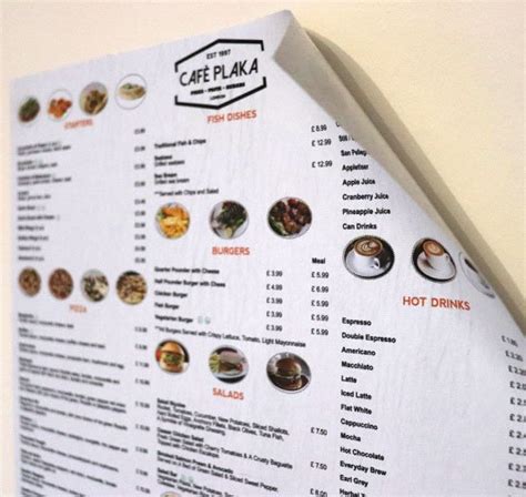 Self Adhesive Wall Menu Nevex Printing Centre