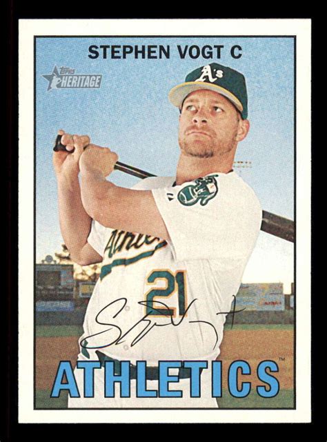 2016 Topps Heritage 451 Stephen Vogt SP Short Print Athletics Z EBay