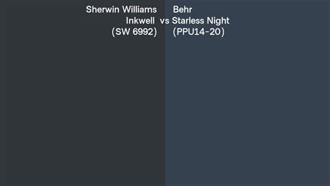 Sherwin Williams Inkwell Sw Vs Behr Starless Night Ppu