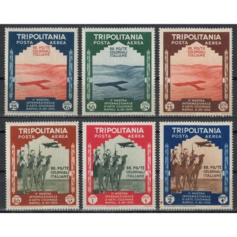 TRIPOLITANIA 1934 Mostra D Arte Coloniale Posta Aerea 6v MNH