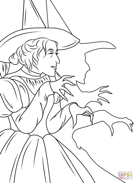 Wizard Of Oz Wicked Witch Coloring Page Free Printable Coloring Pages