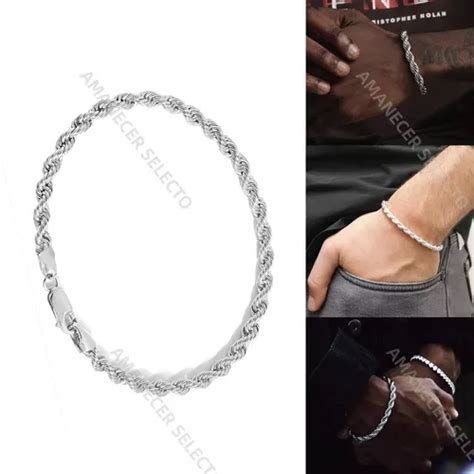 Pulsera Torsal Hombre Esclava Plata Acero Inoxidable Mm Meses Sin