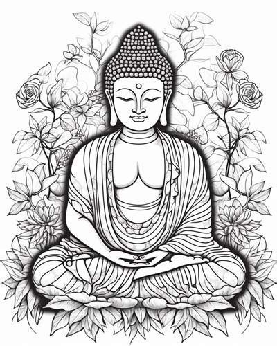 Buddha Printable Coloring Pages