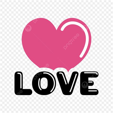 Heart Love Text Vector Hd Images Pink Heart With Love Text Black