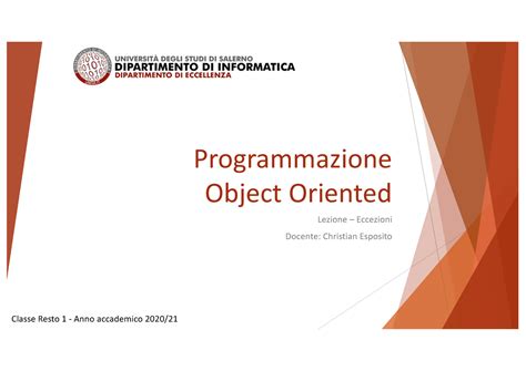 Lezione Programmazione Ad Oggetti Basi Del Corso Programmazione