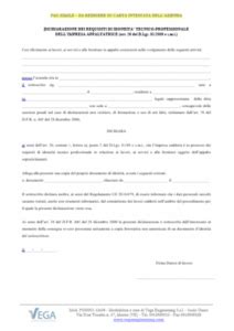 Autocertificazione Dellimpresa Appaltatrice Del Possesso Dei Requisiti