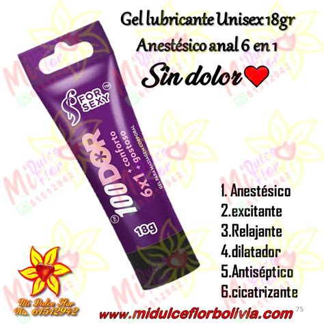 Lubricantes anestésicos anales Sex Shop Mi Dulce Flor Bolivia