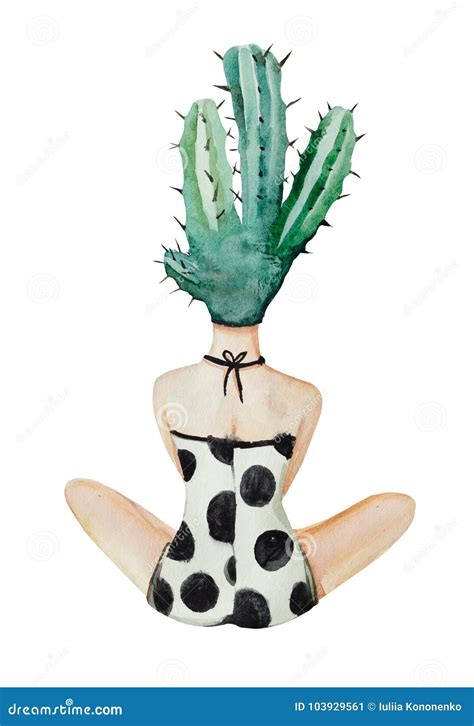 Isolated Cactus Woman Stock Illustration Illustration Of Greenery