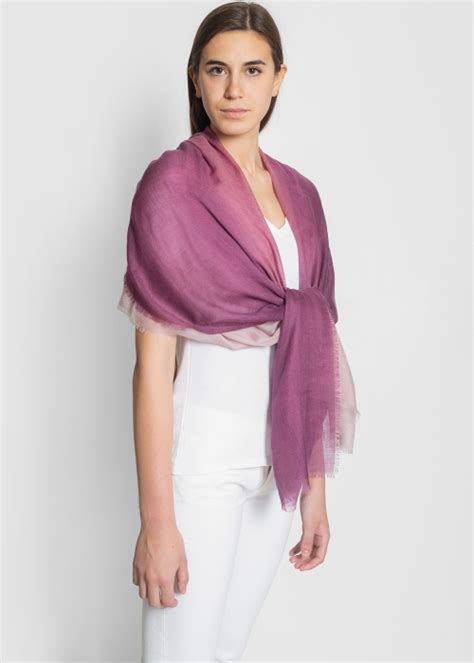 Pale Pink And Violet Light Cashmere Stole Toosh