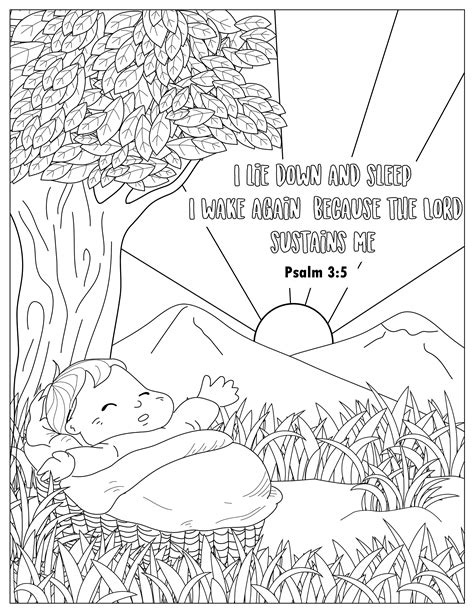 5 Beautiful Bible Psalms Coloring Pages Set 4 Etsy Uk