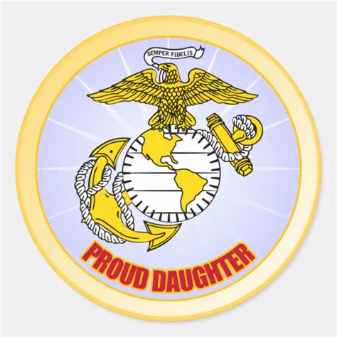 Usmc Proud Daughter Classic Round Sticker Zazzle