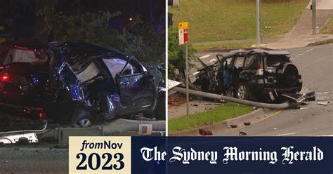 Video Four People Rushed To Hospital After Car Hits Power Pole In Sydney S South