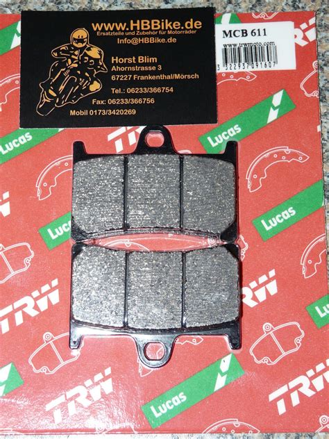 Organische Bremsbel Ge Lucas Mcb Yamaha Fzs Fazer Rj Fzs