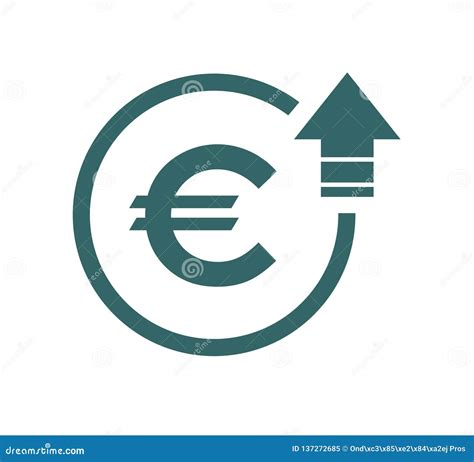 Cost Symbol Euro Increase Icon Vector Symbol Image Isolated On