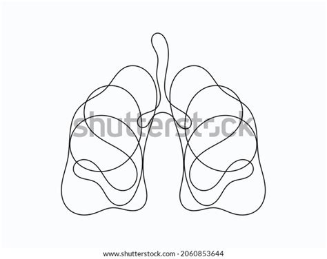 Lungs Line Art Medical Breath Organ Stock Vector (Royalty Free ...