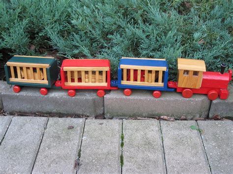 Vintage wooden train set