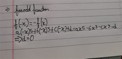 If F X Ax Bx Cx D Is An Odd Function Then D Brainly In