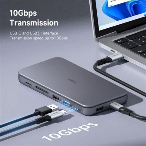 Hagibis In Usb C Hub With M Nvme Sata Ssd Enclosure K Hdmi