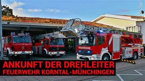 Ankunft der neuen Magirus Drehleiter Feuerwehr Korntal Münchingen