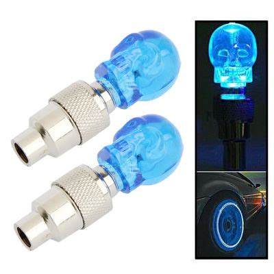 X Skull Shaped Valve Cap Light Wheel Tyre Lamp For Car